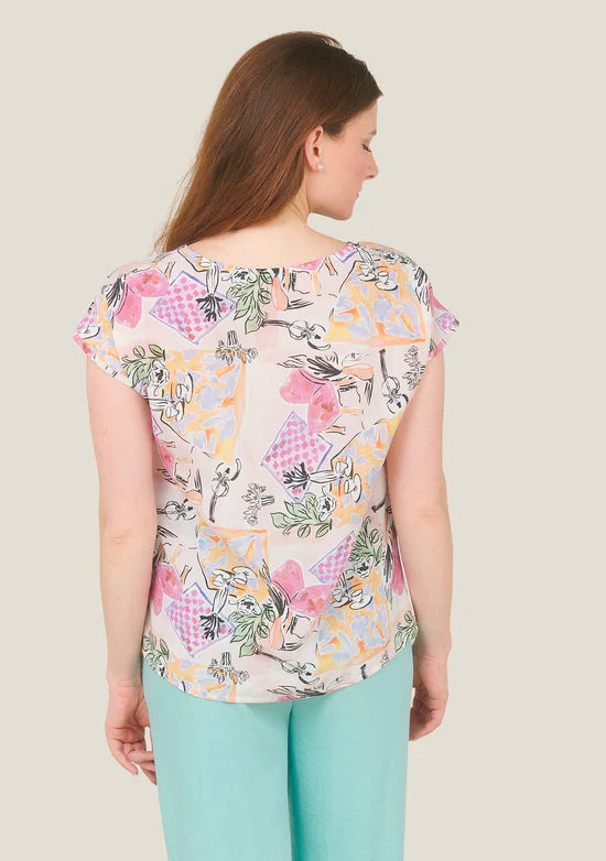 Tokio Home Printed Blouse in Rose