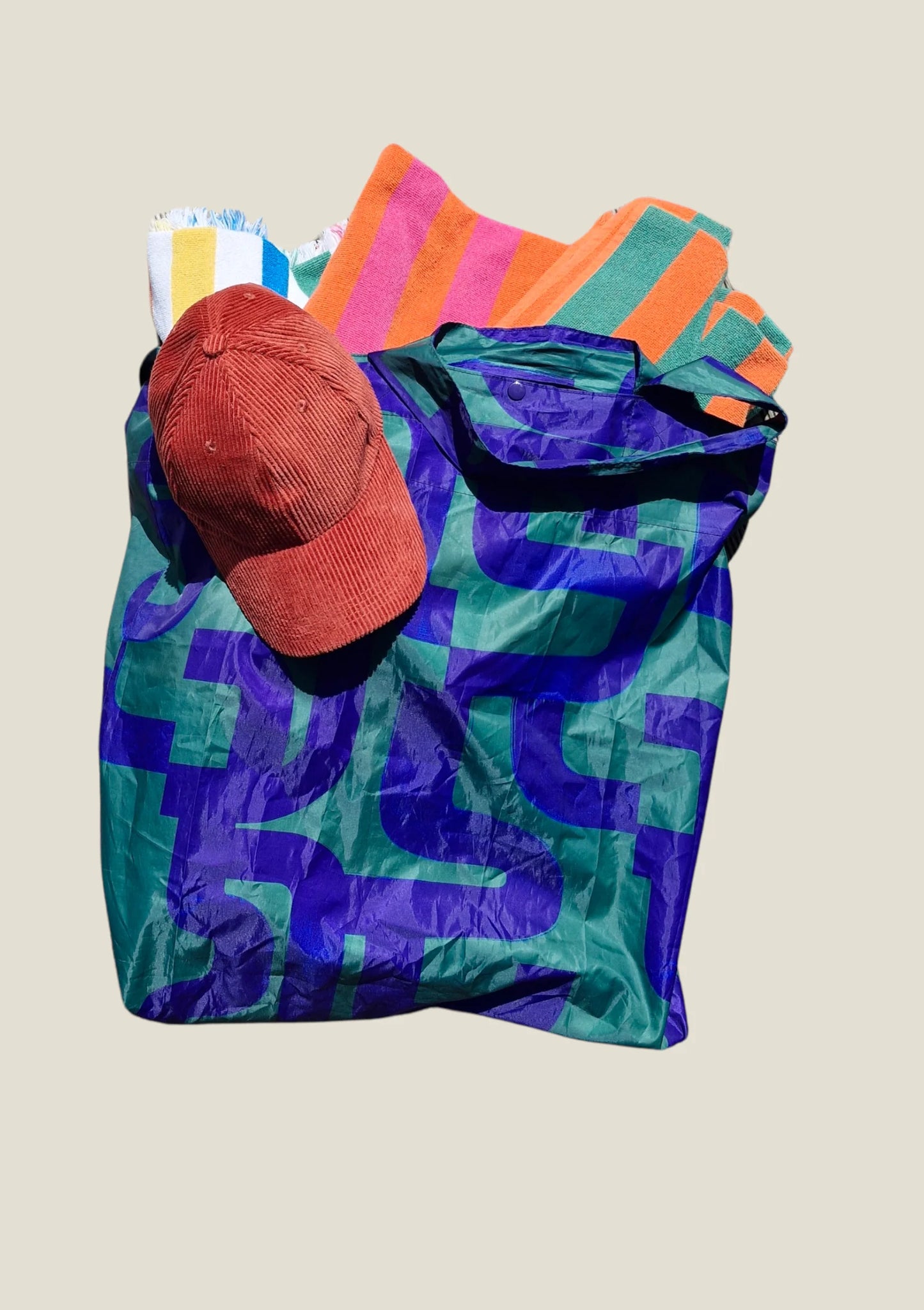 Toti Calligraphy Foldable Bag in Green