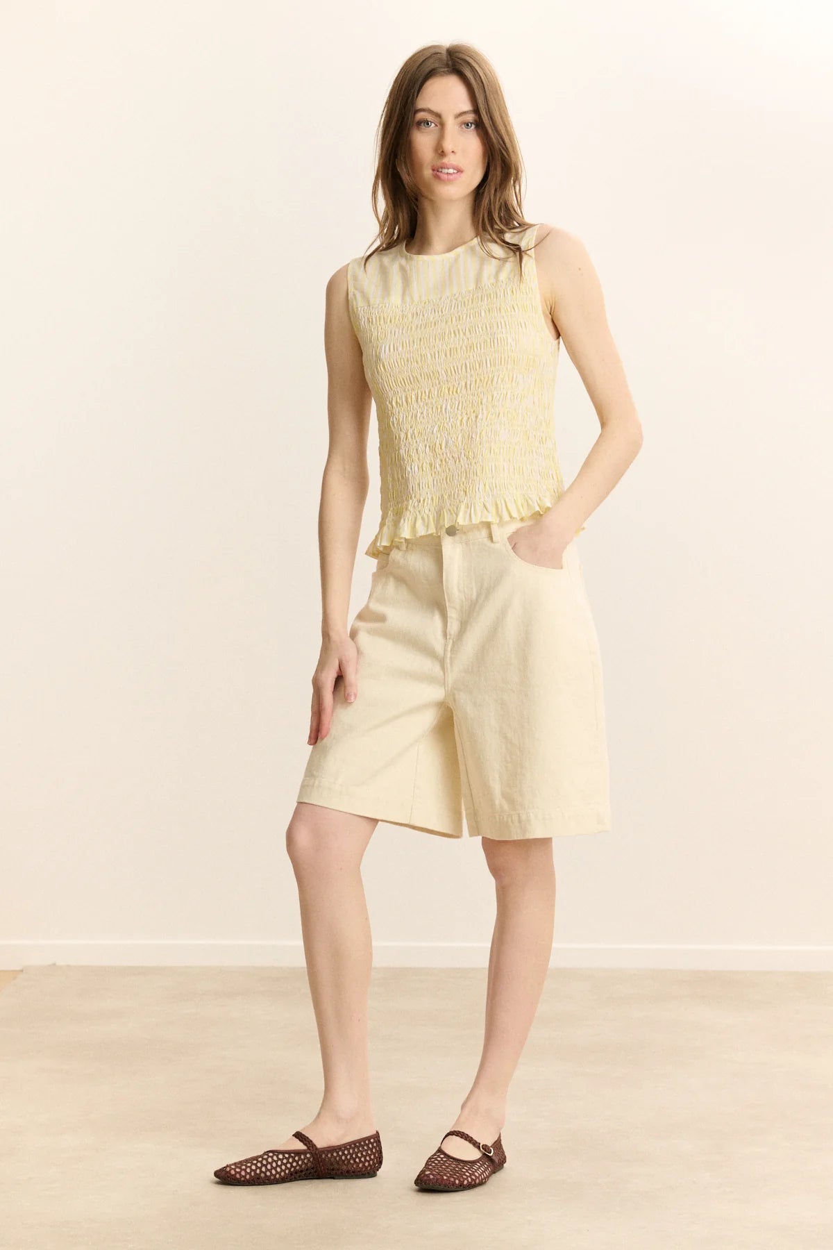 Vosges Lemon Denim Bermuda