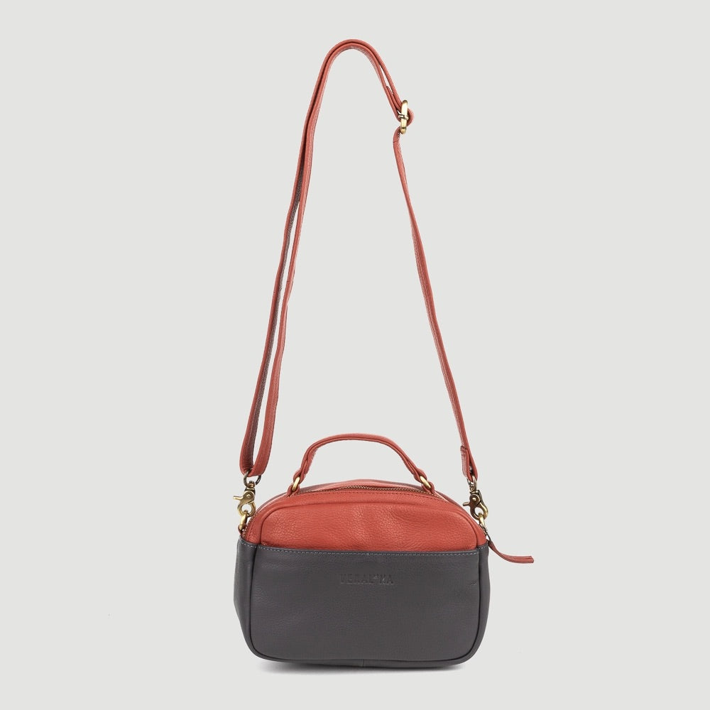 Casty Mini Bag in Terracotta & Charcoal — Veraluna by Oxfam Intermón