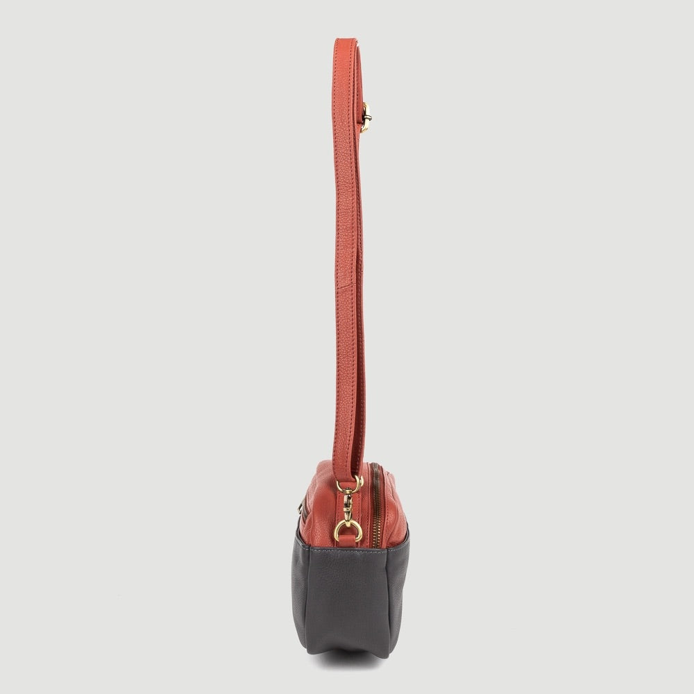 Casty Mini Bag in Terracotta & Charcoal — Veraluna by Oxfam Intermón