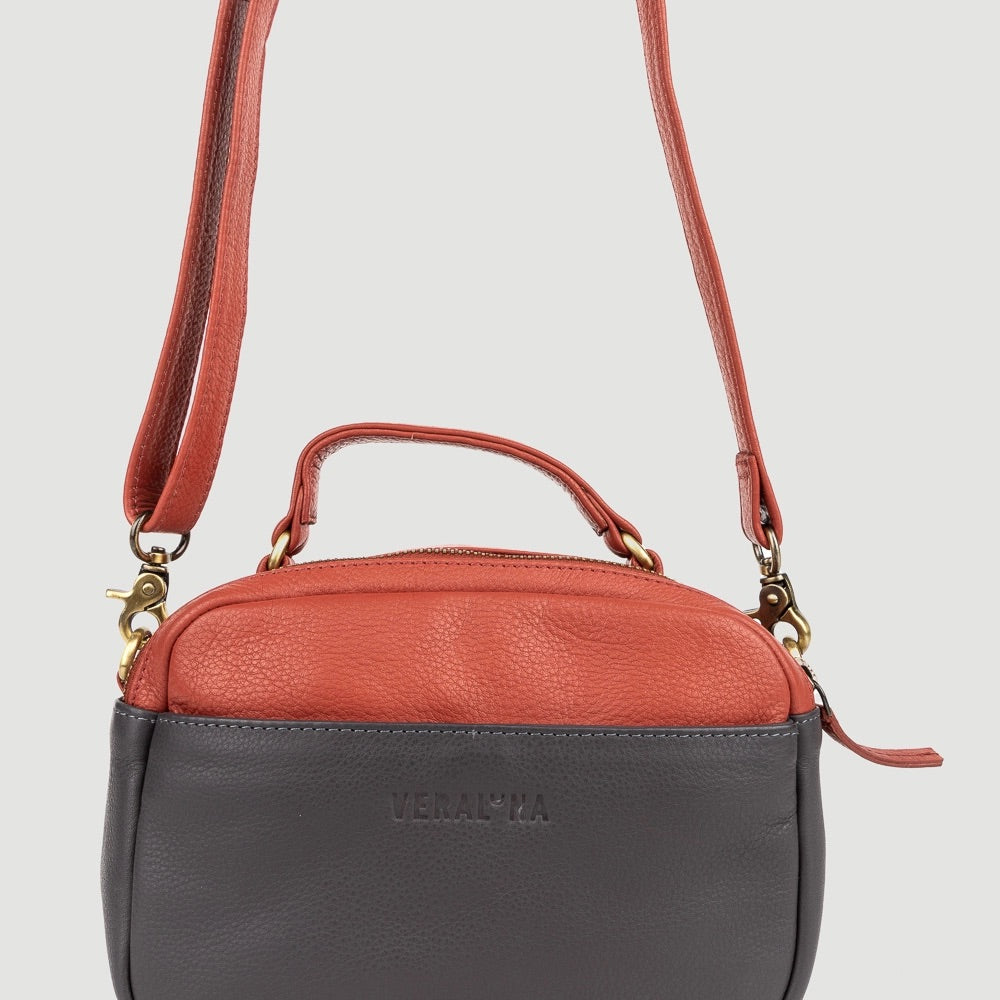 Casty Mini Bag in Terracotta & Charcoal — Veraluna by Oxfam Intermón