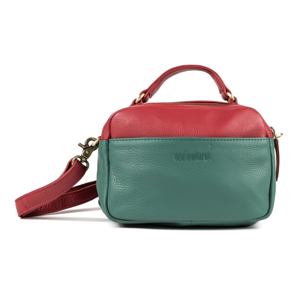 Casty Mini Bag in Forest Green & Rust — Veraluna by Oxfam Intermón