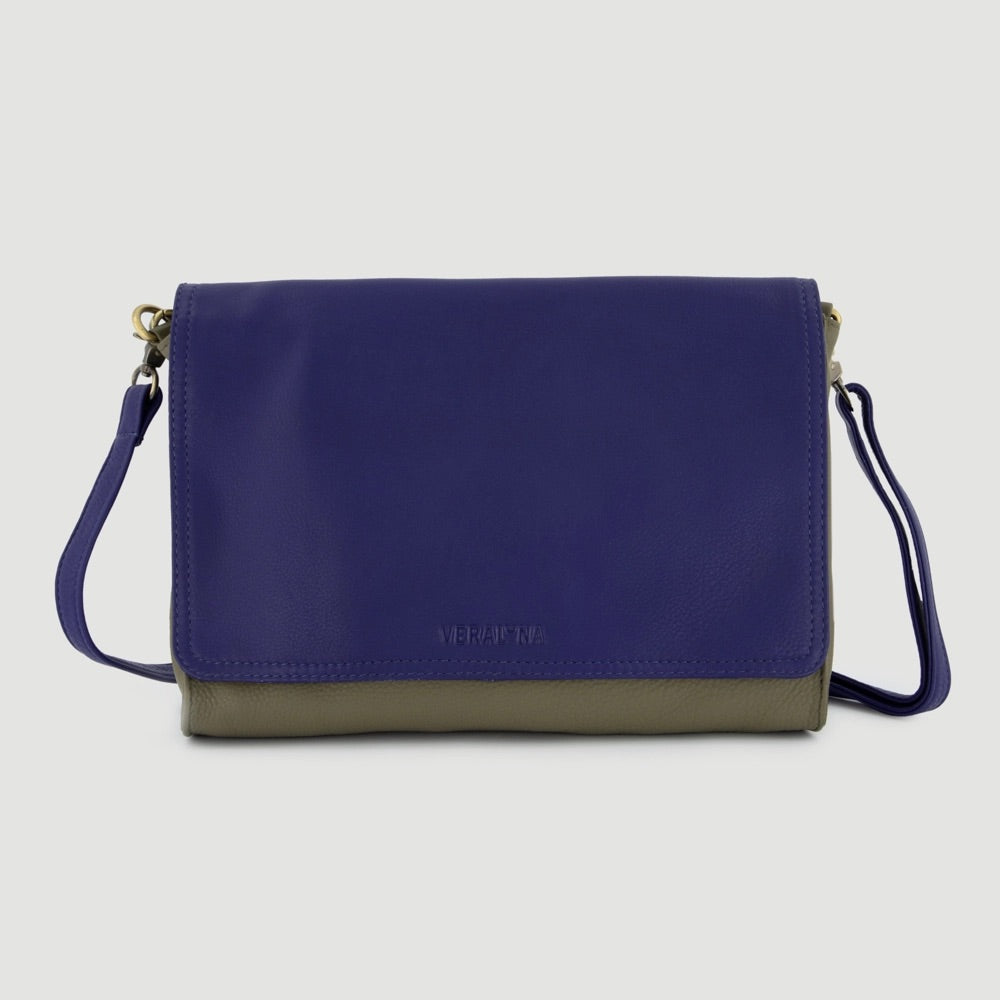 Kawi Crossbody Bag in Khaki & Blue — Veraluna by Oxfam Intermón