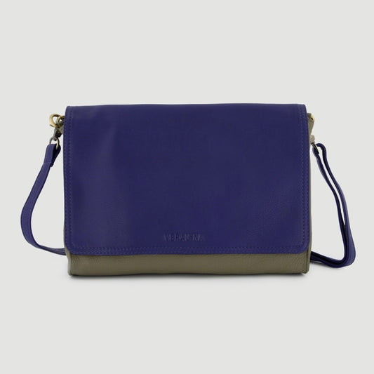 Kawi Crossbody Bag in Khaki & Blue — Veraluna by Oxfam Intermón