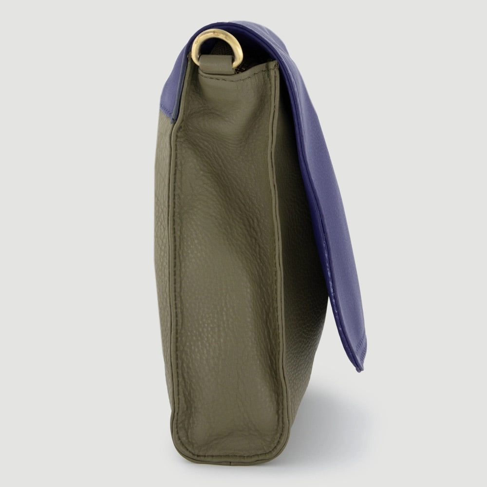 Kawi Crossbody Bag in Khaki & Blue — Veraluna by Oxfam Intermón