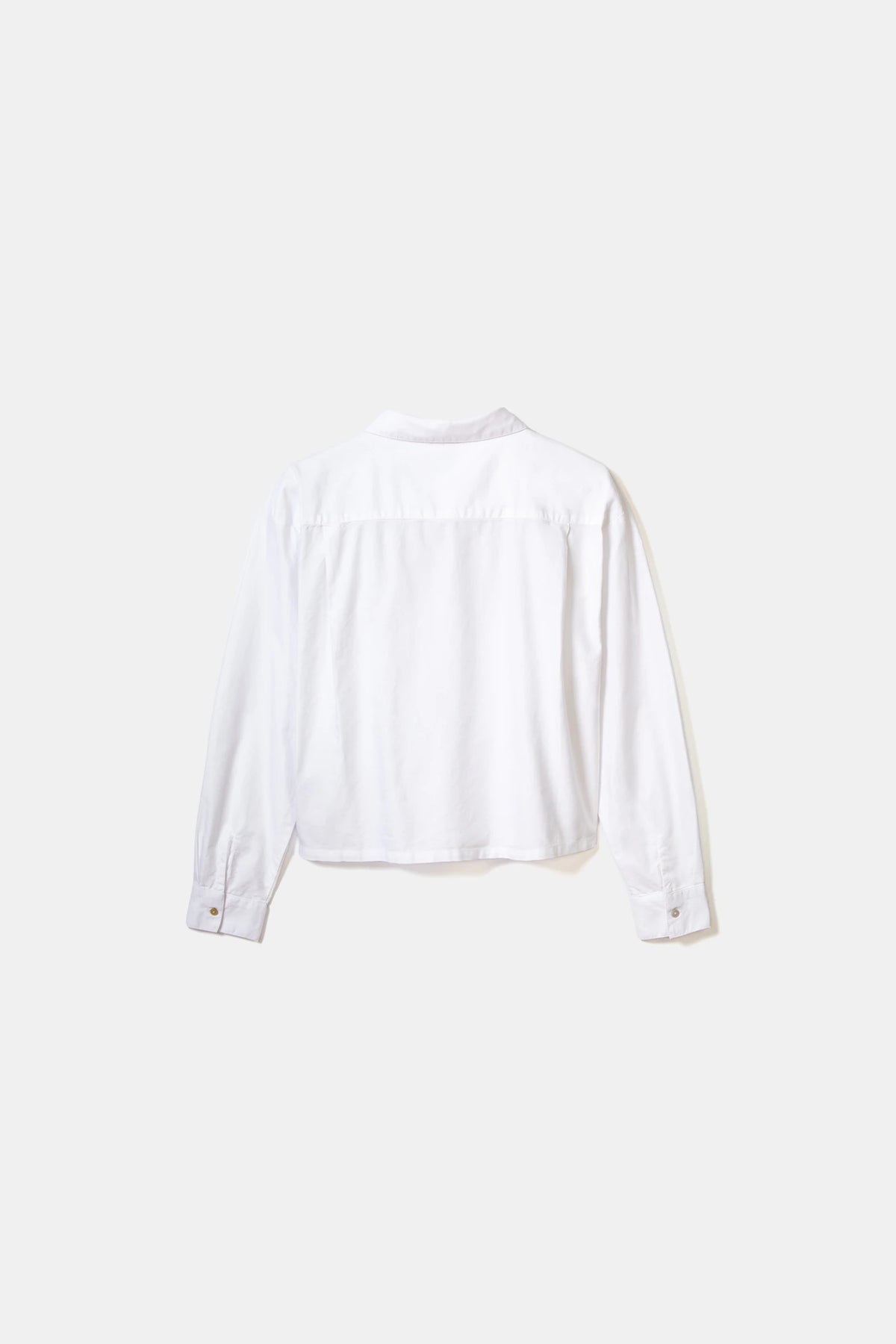 White Cropped Oxford Shirt