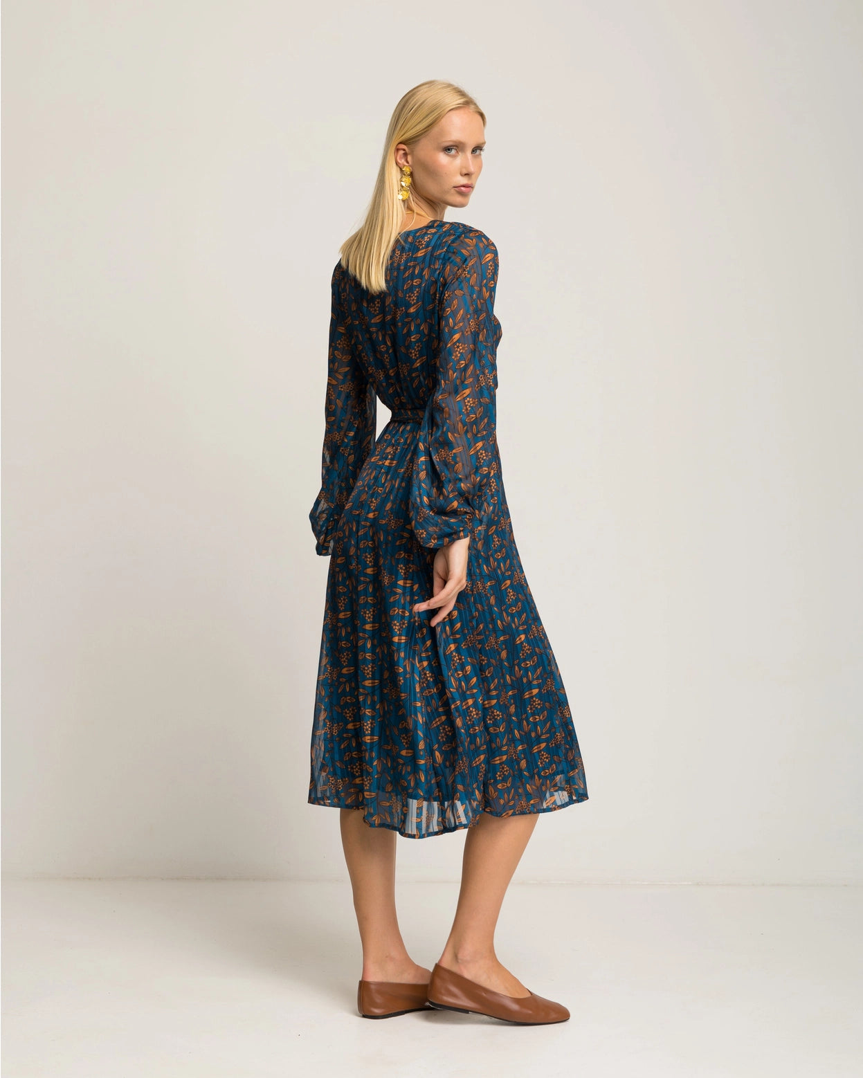 Junia Floral Print Blue Dress