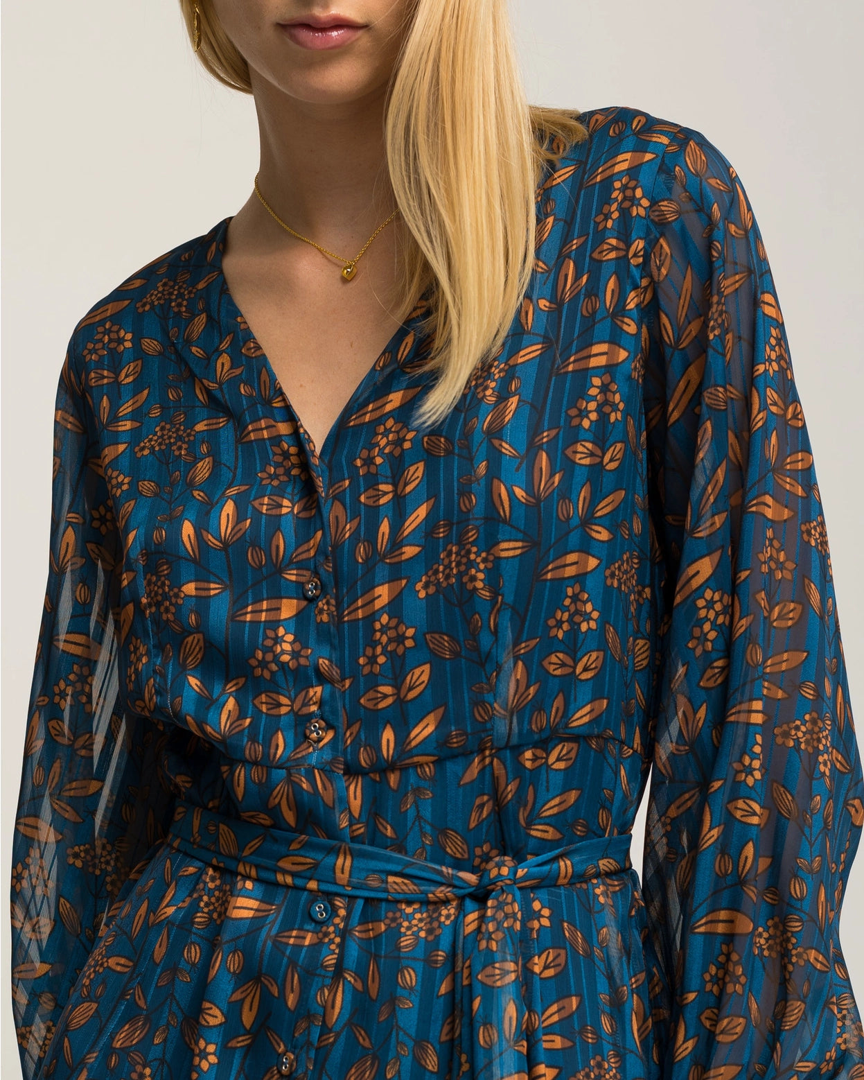 Junia Floral Print Blue Dress