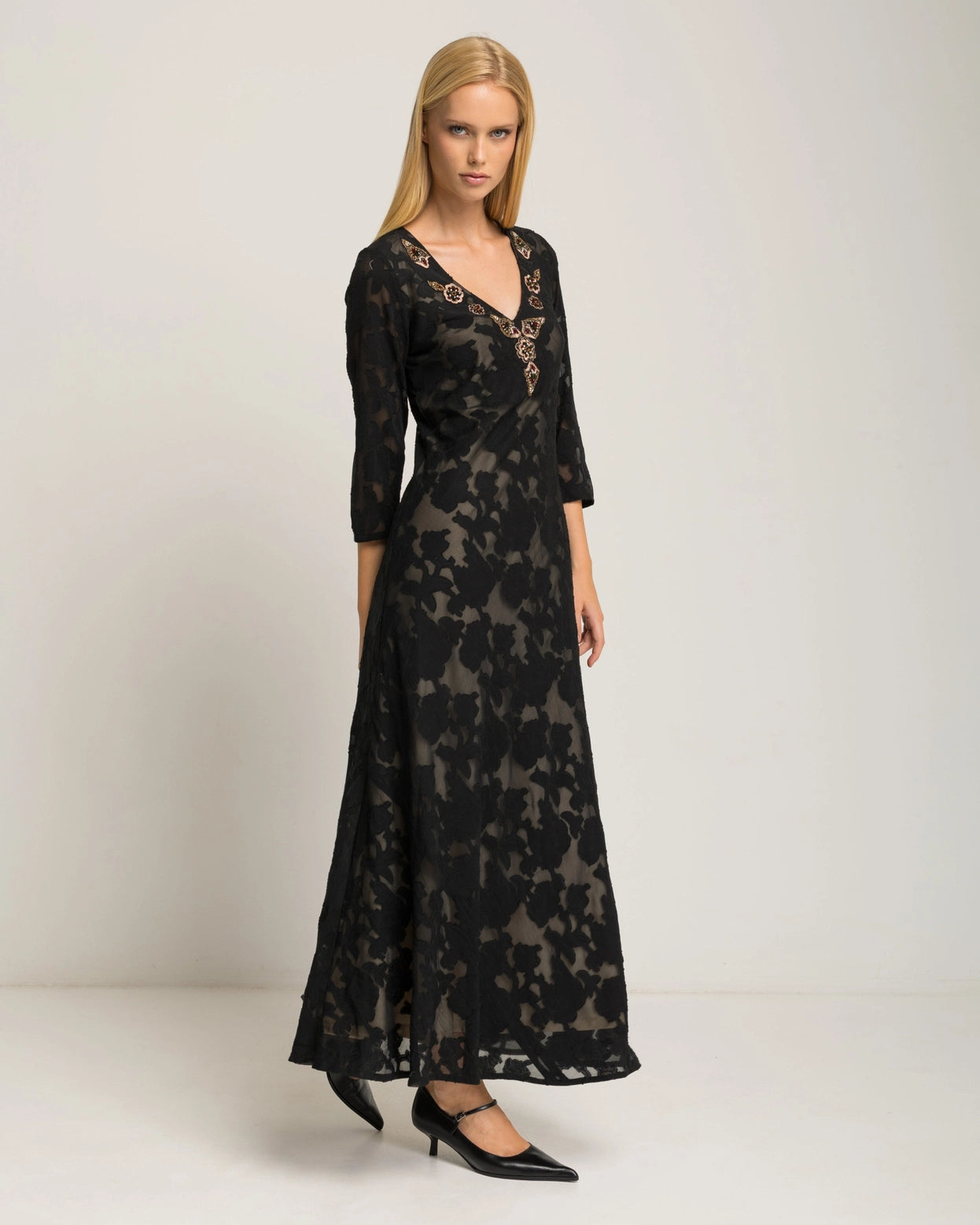 Ambria Black Velvet Dress