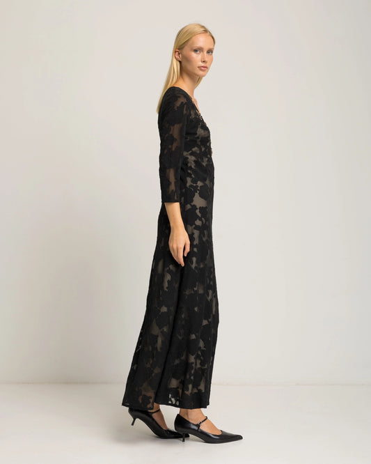 Ambria Black Velvet Dress