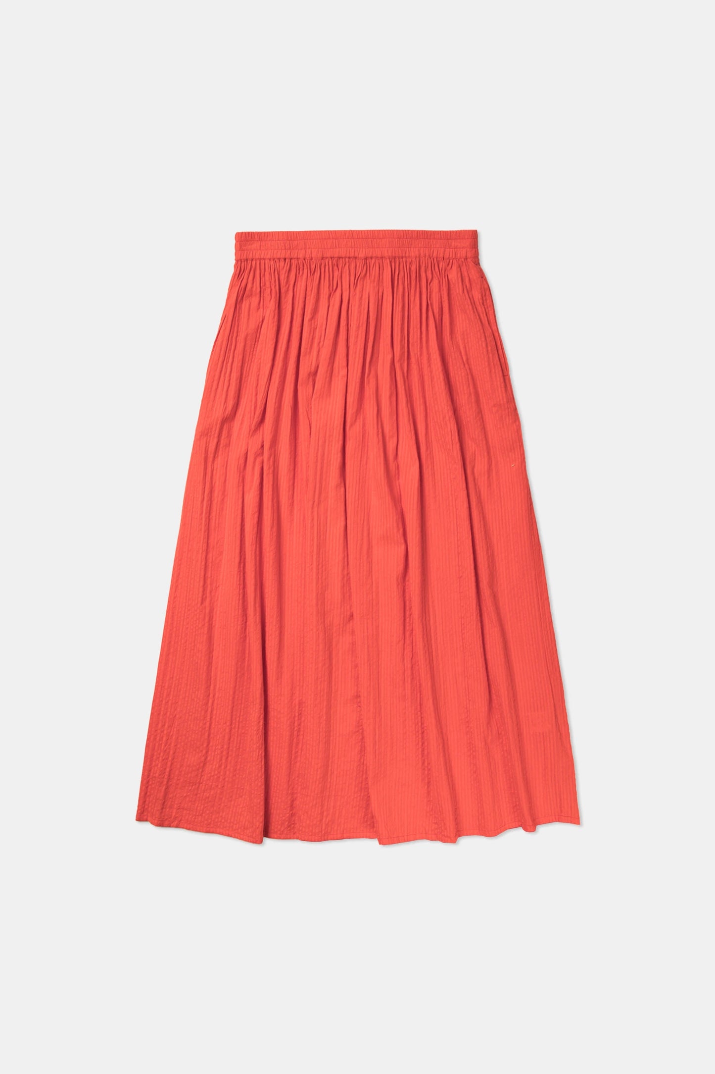 Koge Cotton Midi Skirt in Coral Orange